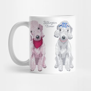 Two dogs Bedlington Terrier Mug